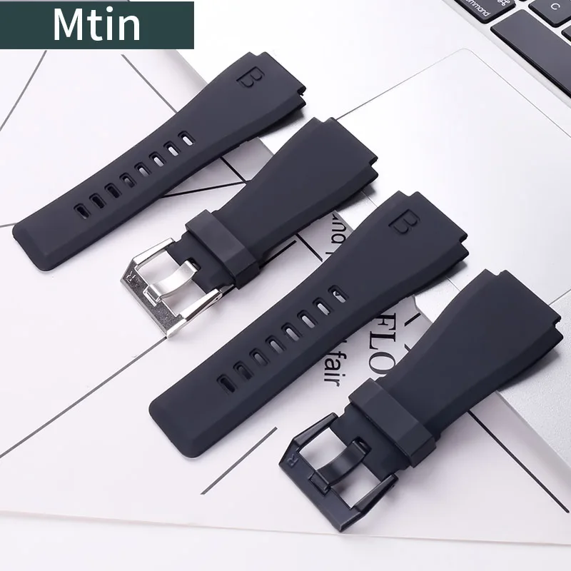 Top Trends: Rubber Strap Men's Pin Buckle Watch Accessories For Bell Ross BR01 24mm Outdoor Sports Waterproof Wristband Ladies Watchbands Shoppable Styles