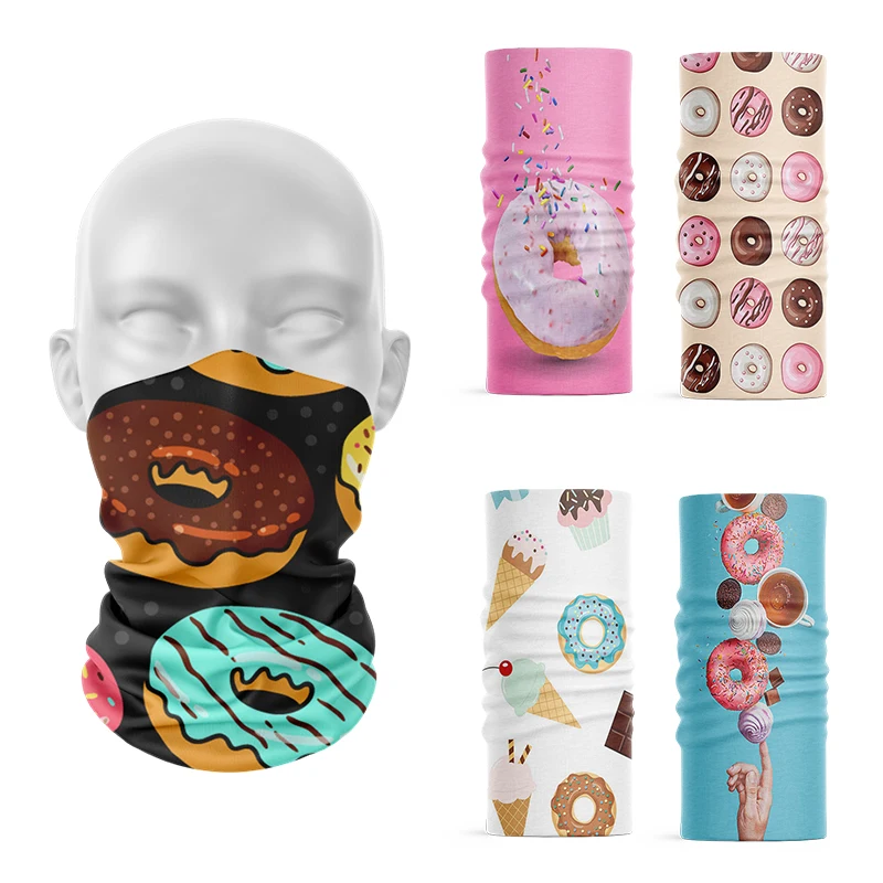 Top Trends: 3D Printed Women Hijab Scarf Food Donut Turban Summer Neck Gaiter Magic Tubular Headdress Cycling Wrist Strap Face Bandana Buffe Shoppable Styles