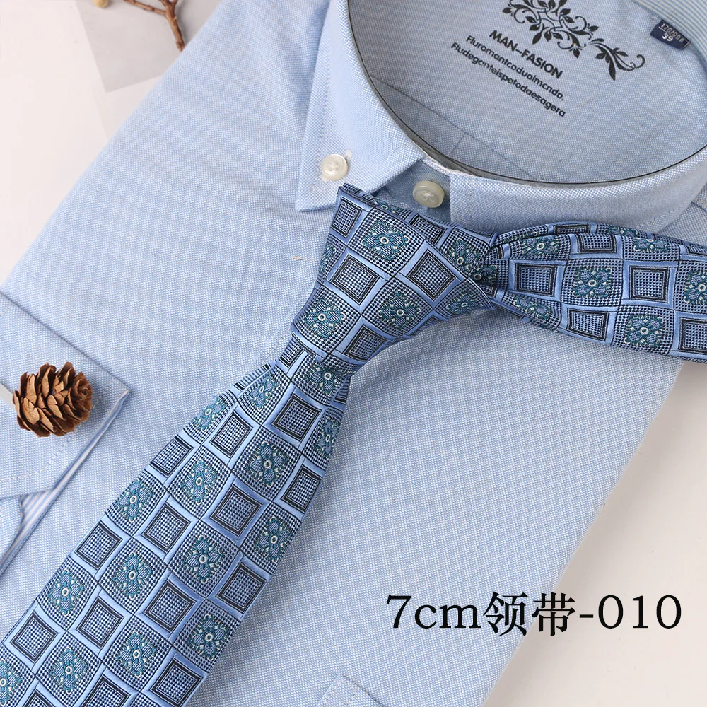 Top Trends: New 7CM Men's Casual Trendy Polyester Silk Floral Checkered Hand Tie Polka Dot Navy Blue Red Shoppable Styles - Image 4