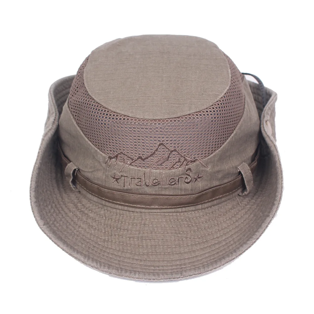 Top Trends: Outdoor Bucket Hat Men Summer Breathable Panama Cap Cotton Jungle Fishing Mesh Hat Hiking Beach Sun Protector Caps For Men's Shoppable Styles - Image 2