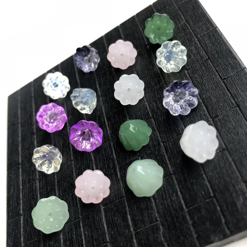 Top Trends: 10pcs Lotus Seedpod 10mm Lampwork Crystal Glass Loose Beads For Jewelry Making DIY Crafts Flower Findings Shoppable Styles - Image 3