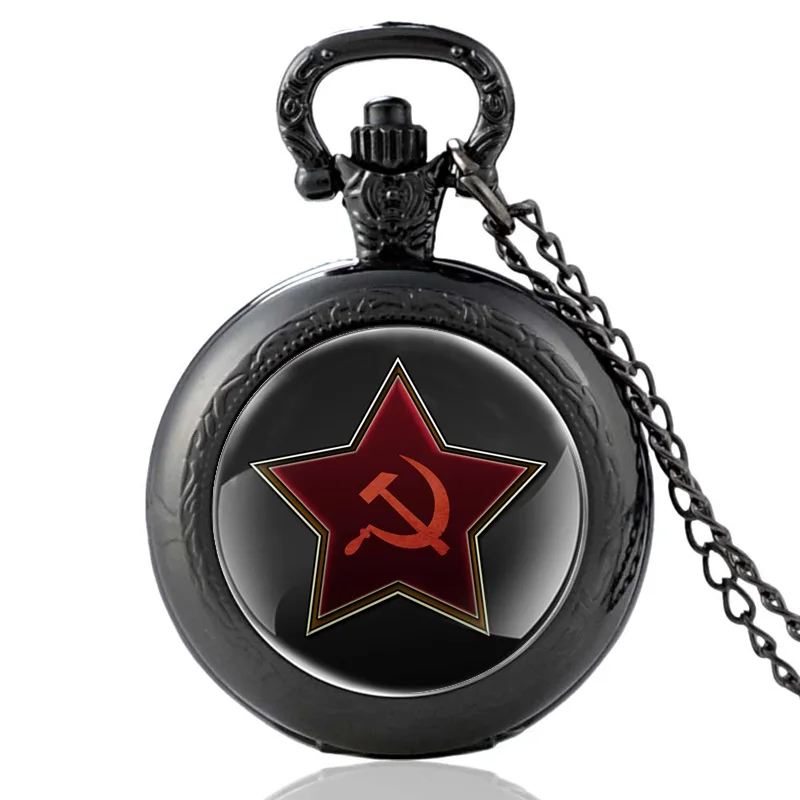 Top Trends: Union Of Soviet Socialist Republics USSR Pattern CCCP Vintage Quartz Pocket Watch Men Women Charm Pendant Necklace Hours Clock Shoppable Styles