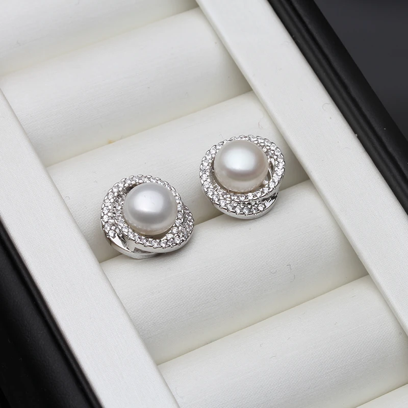 Top Trends: Luxurious Natural Pearl Stud Earrings For Women, 925 Streling Silver Earrings Jewelry, Real Freshwater Pearl Earrings Gift Shoppable Styles