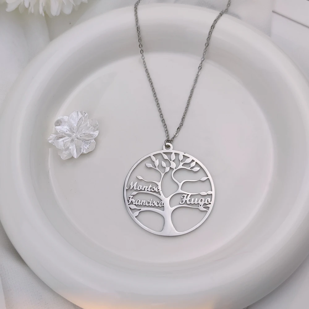 Top Trends: Tree Of Life Family Custom Name Pendant Necklace Stainless Steel Family Gift Personalized Jewelry Grandmother Gift Shoppable Styles