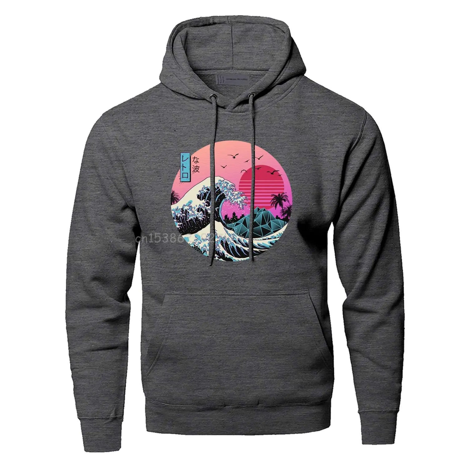 Top Trends: New Hoodies Men Women Wave Japan Vaporwave Kanagawa Hooded Sweatshirts Painting Raglan Harajuku Premium Cotton Streetwear Shoppable Styles