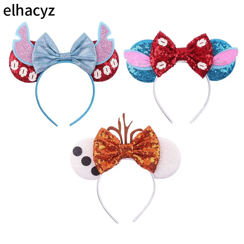 Top Trends: 1PC Chic Glitter Bow Mouse Ears Headband Women Fashion Bunny Ears Sequin Bow Hair Band Girls Hair Accessories 2024 New Headbands Shoppable Styles