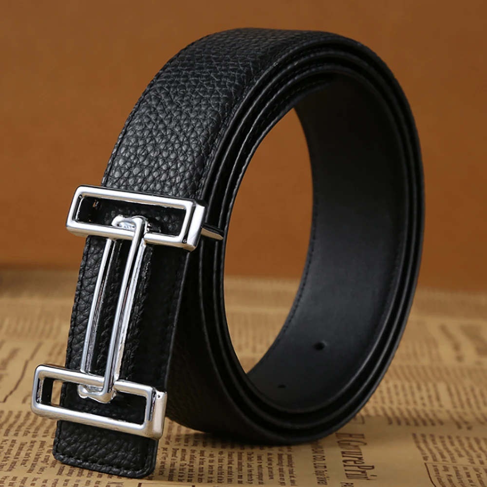 Top Trends: Echain Luxury Vintage Designer Double G Belts Men High Quality Women Genuine Real Leather Dress Strap H Belt For Jeans GG Shoppable Styles - Image 3