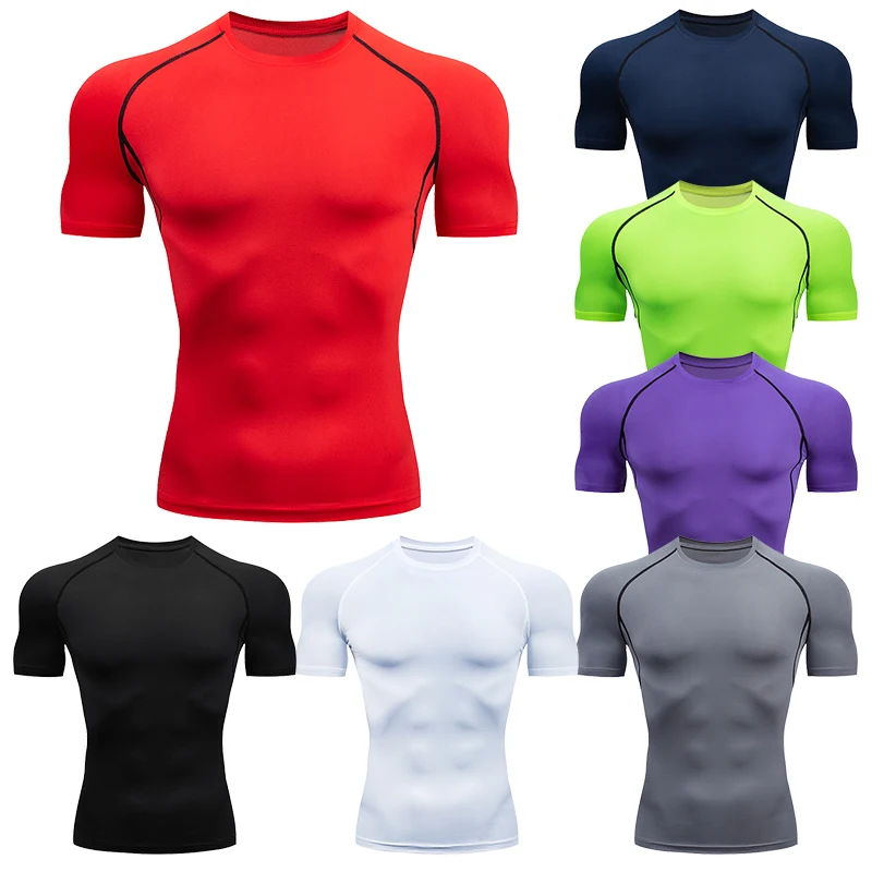 Top Trends: Men&#039;s Running Compression Tshirts Quick Dry Soccer Jersey Fitness Tight Sportswear Gym Sport Short Sleeve Shirt Breathable Shoppable Styles