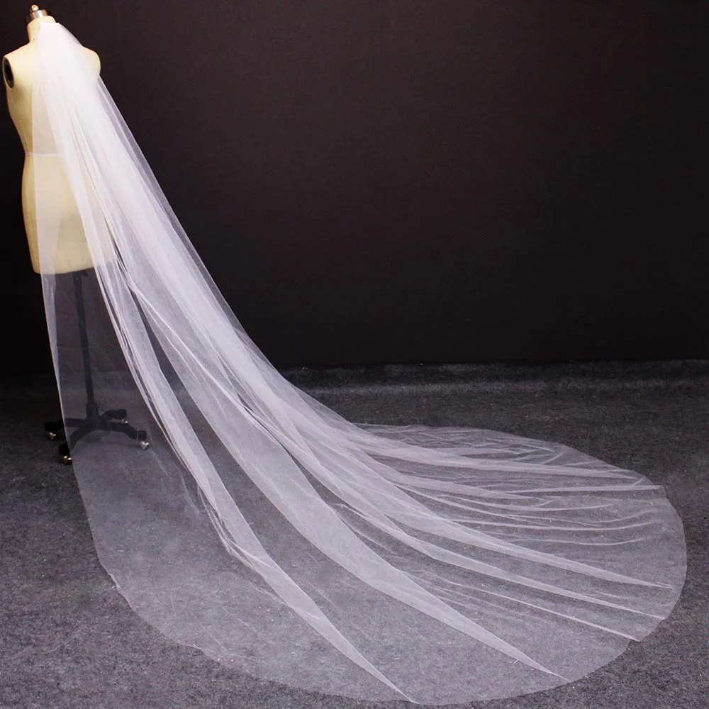 Top Trends: Soft Tulle Long Wedding Veil With Comb High Quality Plain Very Soft White Ivory Cathedral Bridal Veil Wedding Accessories Shoppable Styles