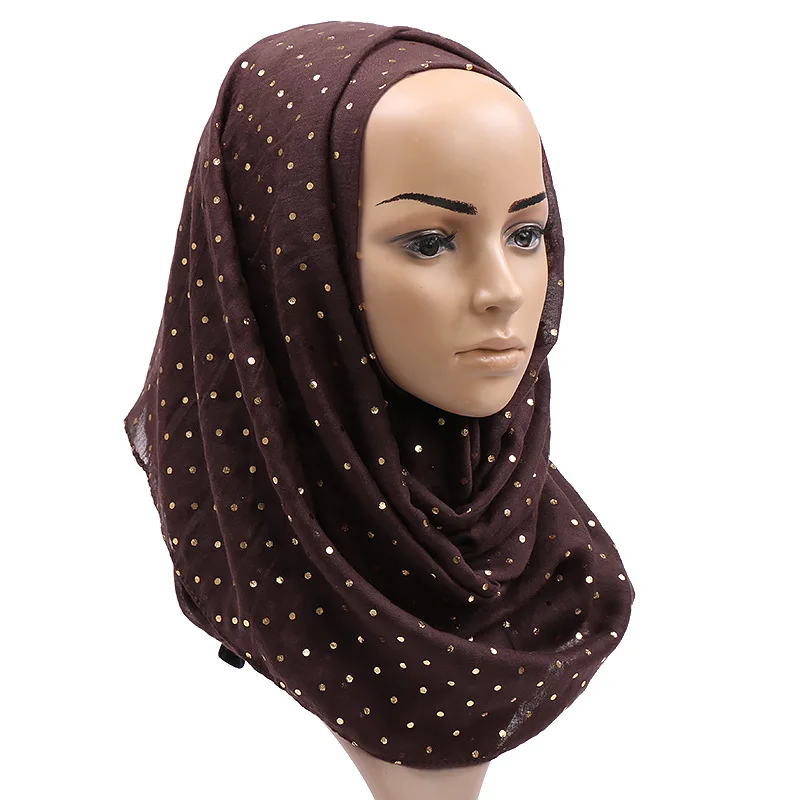 Top Trends: 2023 Women Plain Lurex Glitter Loop Dot Viscose Scarf Ladies Shimmer Shawls And Wraps Pashmina Stole Muslim Hijab Sjaal 180*70Cm Shoppable Styles - Image 6