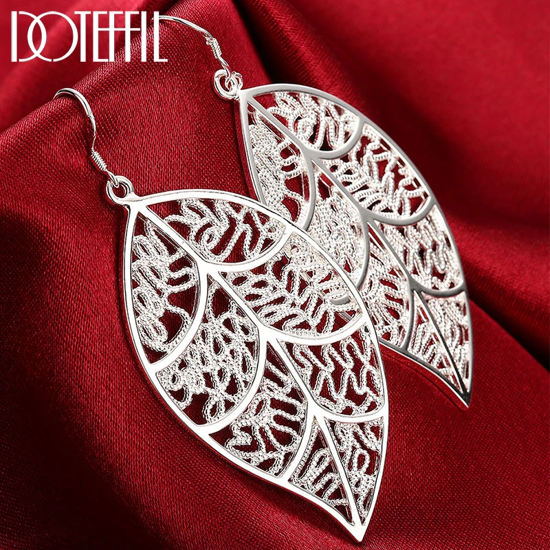 Top Trends: DOTEFFIL New Arrival 925 Sterling Silver Fashion Leaf Earrings For Women Wedding Engagement Jewelry Best Gift Christmas Gift Shoppable Styles