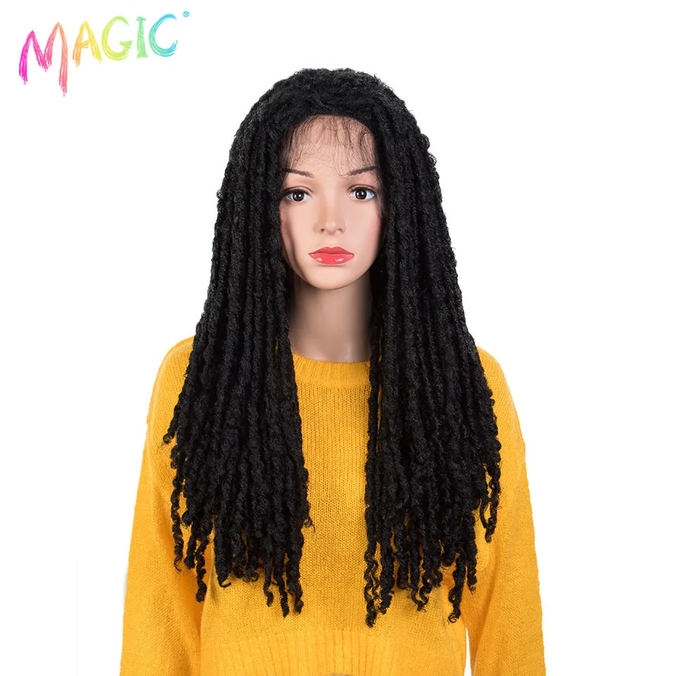 Top Trends: Magic 26 Inch Synthetic Wigs For Black Women Crochet Braids High Temperature Fiber Dreadlock Ombre Blue Hairstyle Shoppable Styles