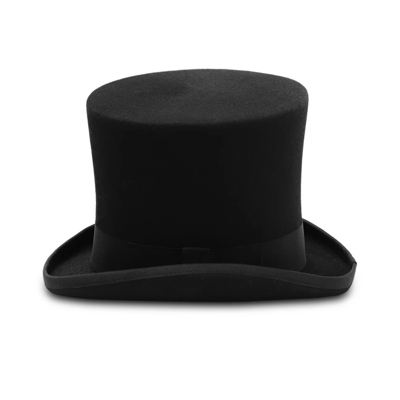 Top Trends: GEMVIE 17cm 100% Wool Felt Top Hat For Men Women Cylinder High Hat Topper Mad Hatter Party Costume Fedora Magician Theater Hat Shoppable Styles - Image 3