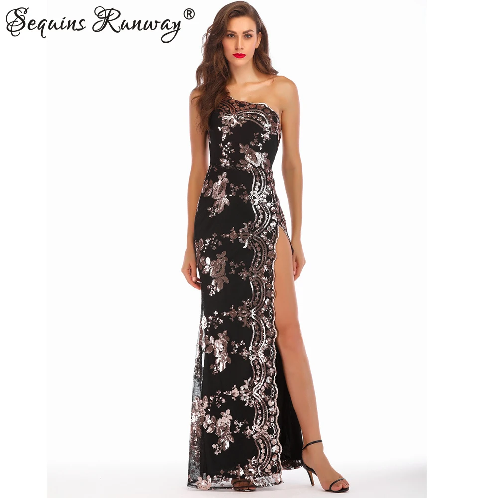 Top Trends: Sexy Off Shoulder Sequin Maxi Summer Dress Women Black Elegant Bodycon Long Dresses Woman Night Club Party Dress Clothes Vestido Shoppable Styles