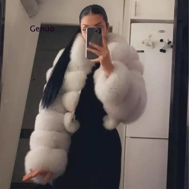 Top Trends: Ladies High Quality Furry Cropped Fur Warm Coat Winter Faux Fox Fur Women Short Coats Female Luxury Faux Fur Jacket Abrigo Mujer Shoppable Styles