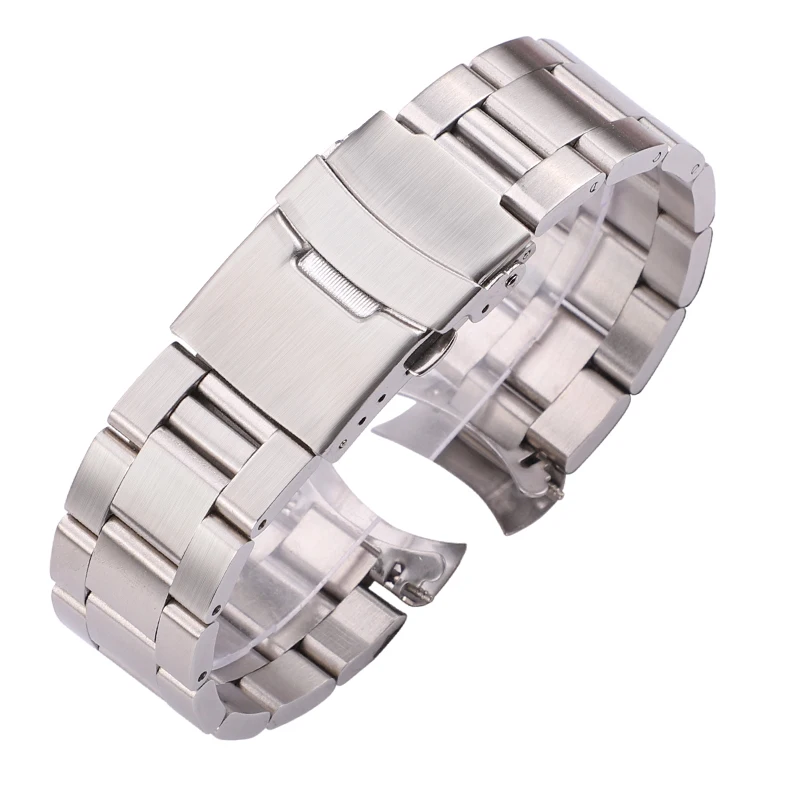 Top Trends: 20mm 22mm Stainless Steel Watch Bracelet Silver Black Curved End Watchbands Women Men Metal Watch Strap Shoppable Styles