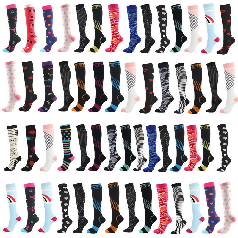 Top Trends: 58 Styles Unisex Compression Stockings Cycling Socks Suitable For Puffiness Diabetes Varicose Veins Marathon Running Socks Shoppable Styles