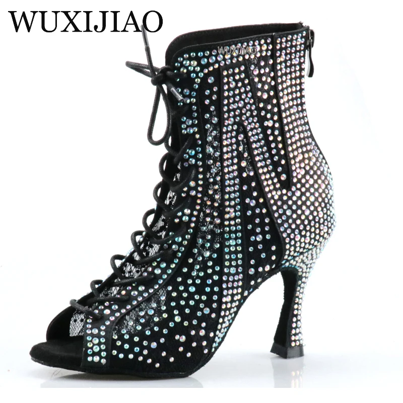 Top Trends: WUXIJIAO Fashion Salsa Jazz Tango Outdoor Indoor Social Latin Dance Shoes For Dancing Women Teachers High Heels Dance Boots Shoppable Styles