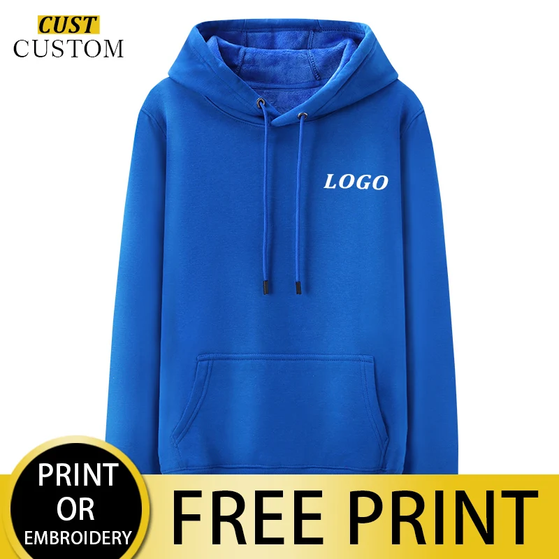 Top Trends: 100% Cotton Hoodie Customized Picture Logo Personalized Casual Sweatshirt Women / Men Unisex Embroidery Corporate Team Workwear Shoppable Styles