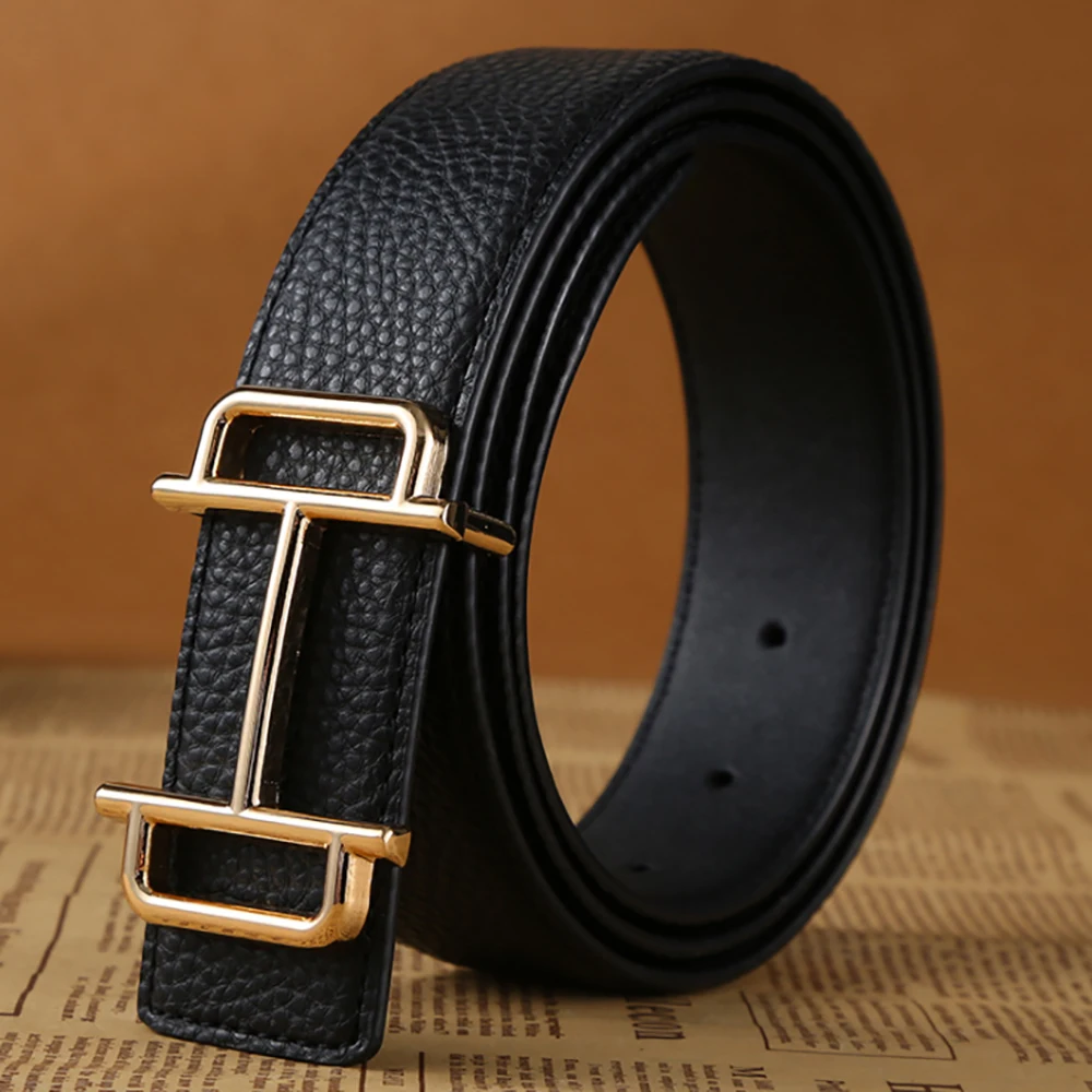 Top Trends: Echain Luxury Vintage Designer Double G Belts Men High Quality Women Genuine Real Leather Dress Strap H Belt For Jeans GG Shoppable Styles - Image 2