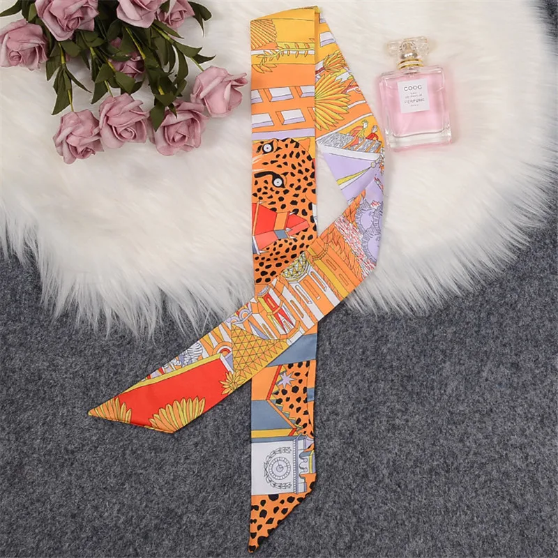 Top Trends: Animal Town 2023 New Design Leopard Luxury Brand Skinny Scarf Women Hair Neck Silk Scarf For Ladies Foulard Headband Bag Scarves Shoppable Styles - Image 5