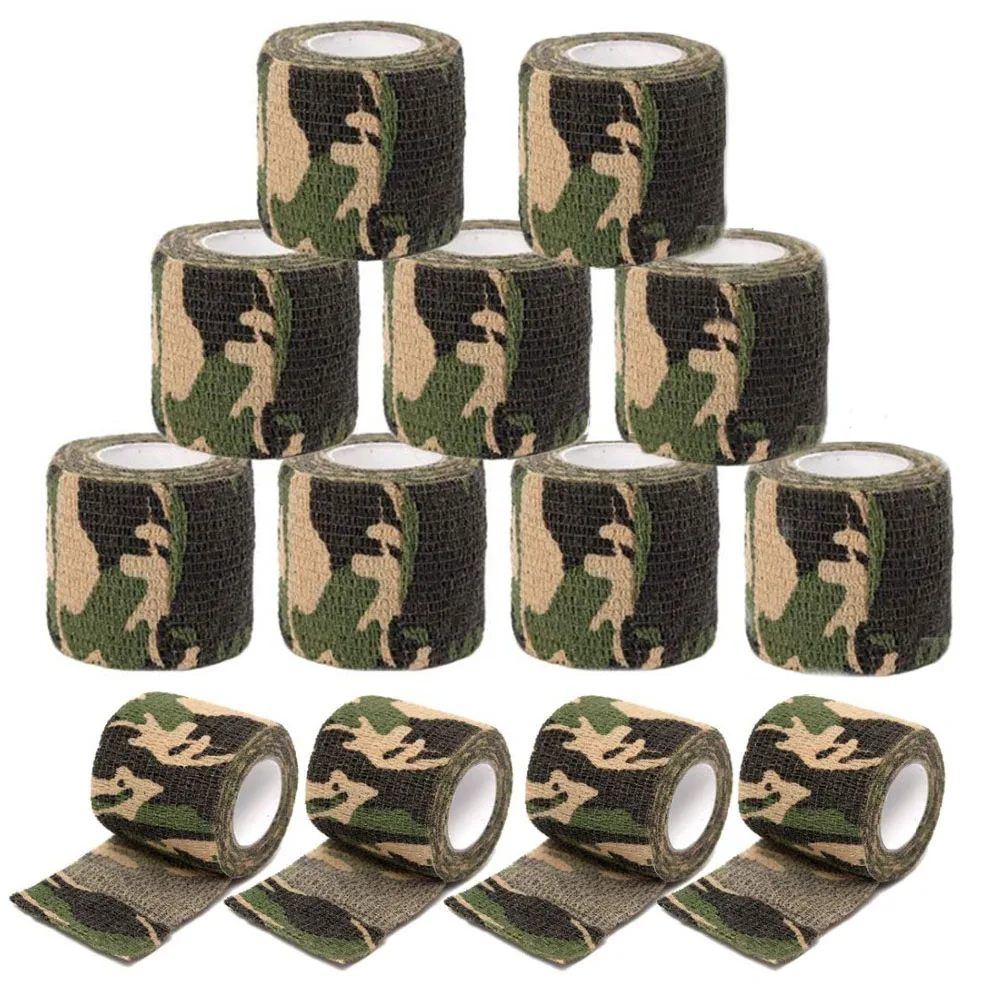 Top Trends: 6 / 12 / 24 / 48pcs Camouflage Tattoo Grip Bandage Elastic Wraps Tapes Nonwoven Self-adhesive Finger Protection For Tattoo Machine Pen Shoppable Styles