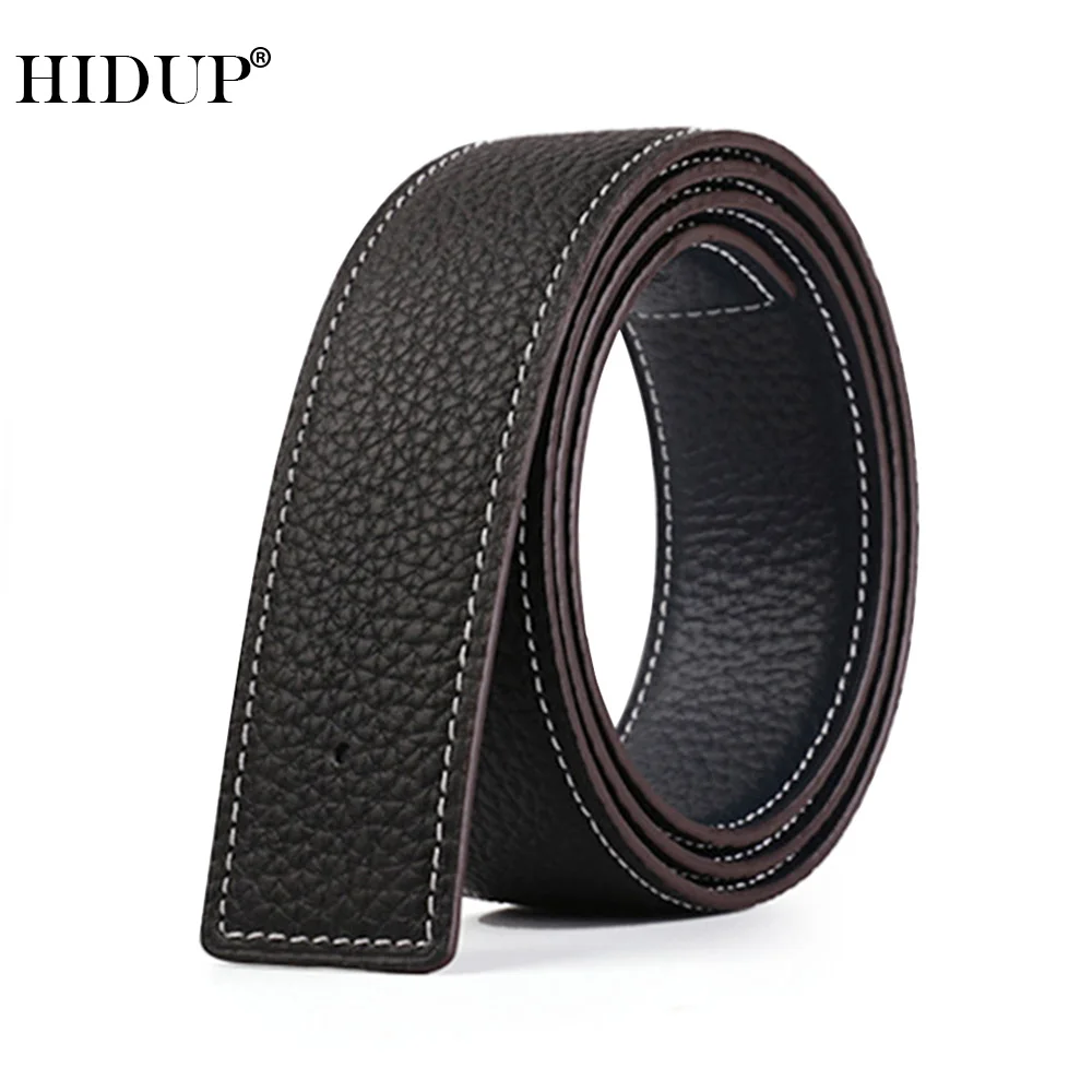 Top Trends: HIDUP Quality Genuine Leather Belt Pin&amp;Slide Style Belts 3.7cm Width Belts Strip Only Without Buckle Jeans Accessories NWJ1057 Shoppable Styles