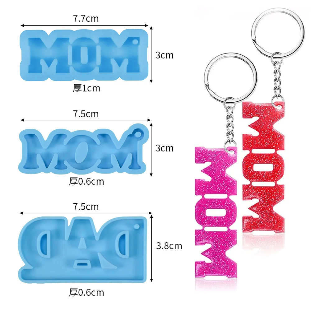 Top Trends: DIY Resin Silicone Mold English Letter DAD MOM Mirror Epoxy Resin Casting Mould Decoration Key Chain Molds Jewelry Making Shoppable Styles