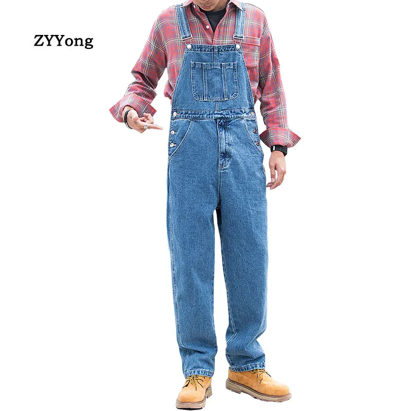 Top Trends: Bib Overalls For Man Suspender Pants Men's Jeans Jumpsuits High Street Distressed 2020 Fashion Denim Male Plus Size S-3XL Shoppable Styles