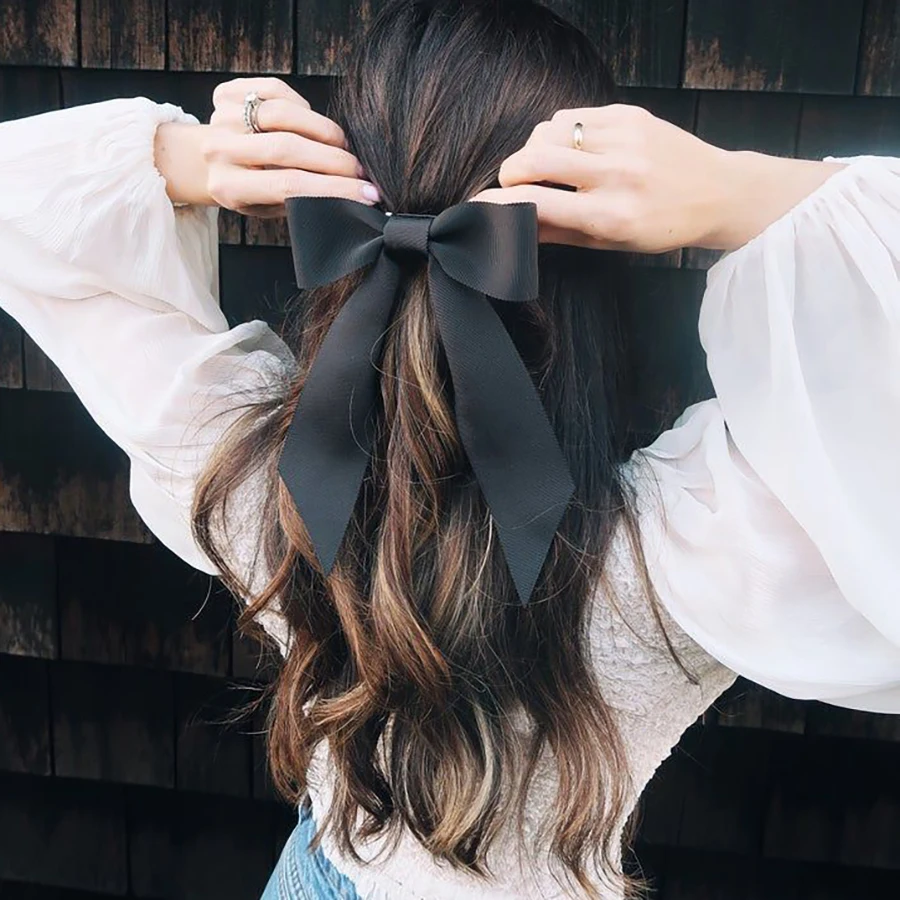 Top Trends: Fashion Hair Grips Bow Hair Clip Women Solid Hairpin Trendy Hairpin Ribbon Hair Clip Fabric Ribbon Bow Ladies Hair Accessories Shoppable Styles