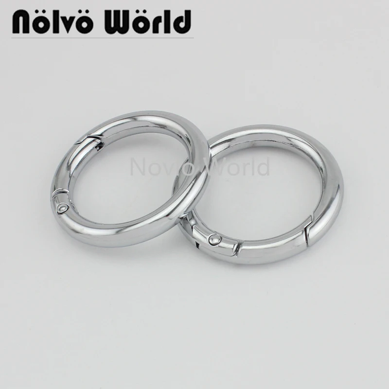 Top Trends: Nolvo World 5-20-100pcs 6 Colors 32.9mm 1-1/4&quot; Chrome Metal O Ring Spring Ring Round Carabiner Ring Shoppable Styles