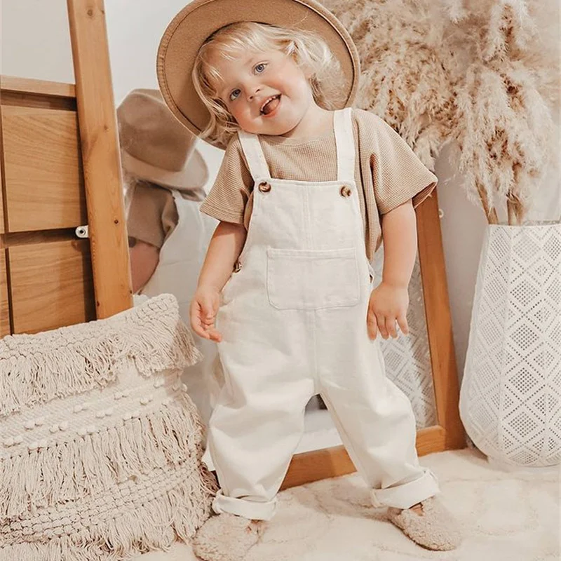 Top Trends: 1-6Y Kids Suspender Pants Overalls Baby Boys Girls Clothes Solid Color Button Loose Bib Pants Children Romper Jumpsuits Shoppable Styles