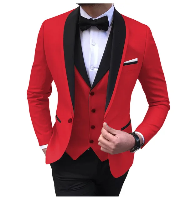 Top Trends: Groom Wear Best Man Wear Suits With Black Pants Slim High Quality Wedding Business Prom Party Suits 3 Pieces(Jacket+ Vest+ Pants) Shoppable Styles