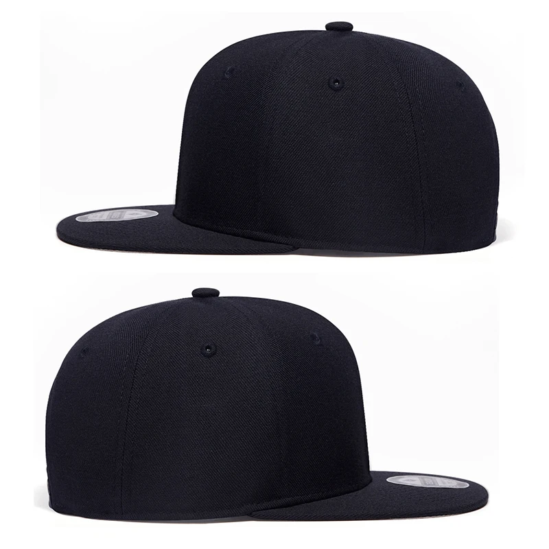 Top Trends: High Quality Men's Straight Cap Flat Peak Hip Hop Snapback Cap Women Solid Color Baseball Hat Wool Polyester Flat Bill Casquette Shoppable Styles - Image 3