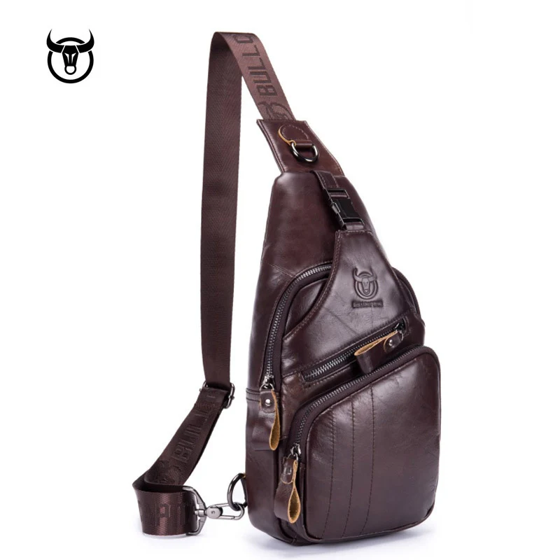 Top Trends: Famous Brand Genuine Leather Men Messenger Bag Casual Crossbody Bag Fashion Men&#039;s Handbag Men Chest Bag Male Shoulder Bag Shoppable Styles