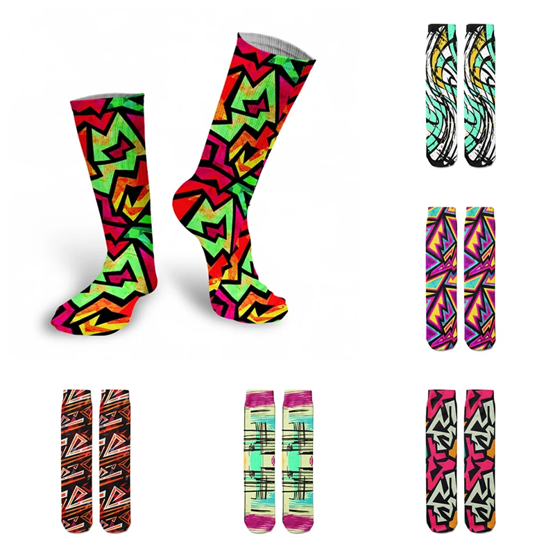 Top Trends: Urban Graffiti Punk Cotton Socks For Men Women Casual Street Skateboard Compression Socks Breathable Comfortable Autumn Socks Shoppable Styles