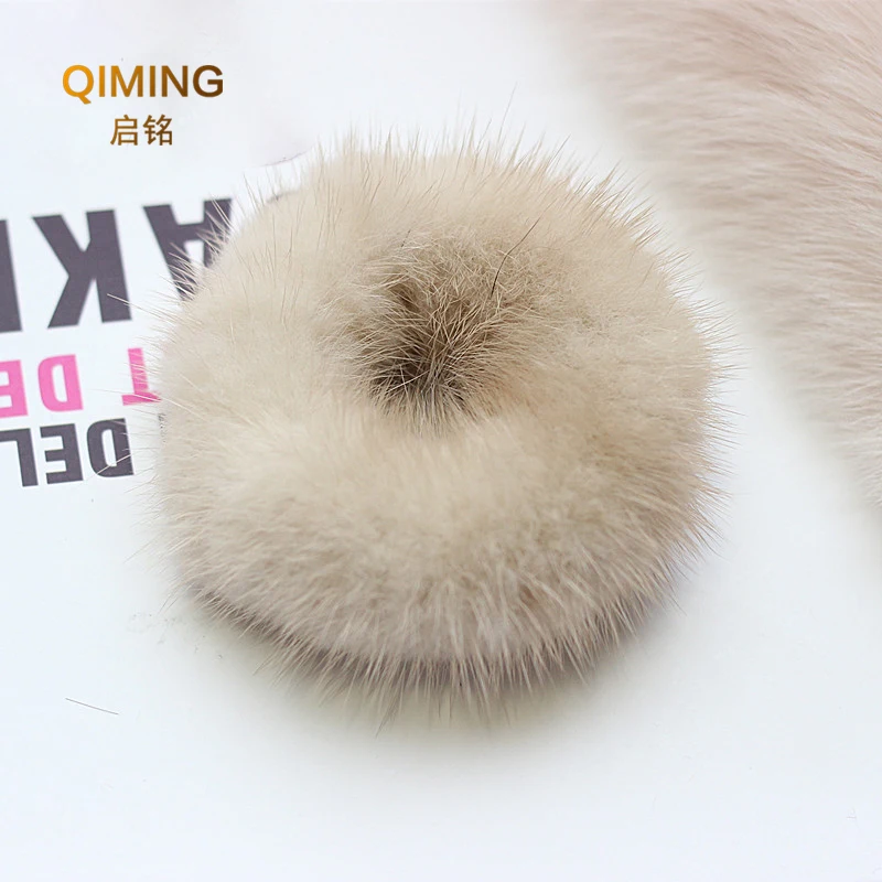 Top Trends: 100% Real Mink Fur Hair Rope Women Accessory Flurry Headband Hair Ties Holder Elastic Highgrade Luxury Fashion Hair Ring Shoppable Styles - Image 4