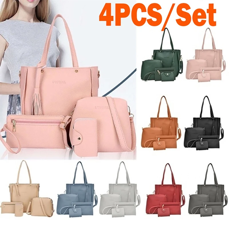 Top Trends: Crossbody Bags Women Bag Set Pattern Leather Shoulder Bags Purse Ladies PU Crossbody Bag Bolsa Feminina 4Pcs / set Shoppable Styles