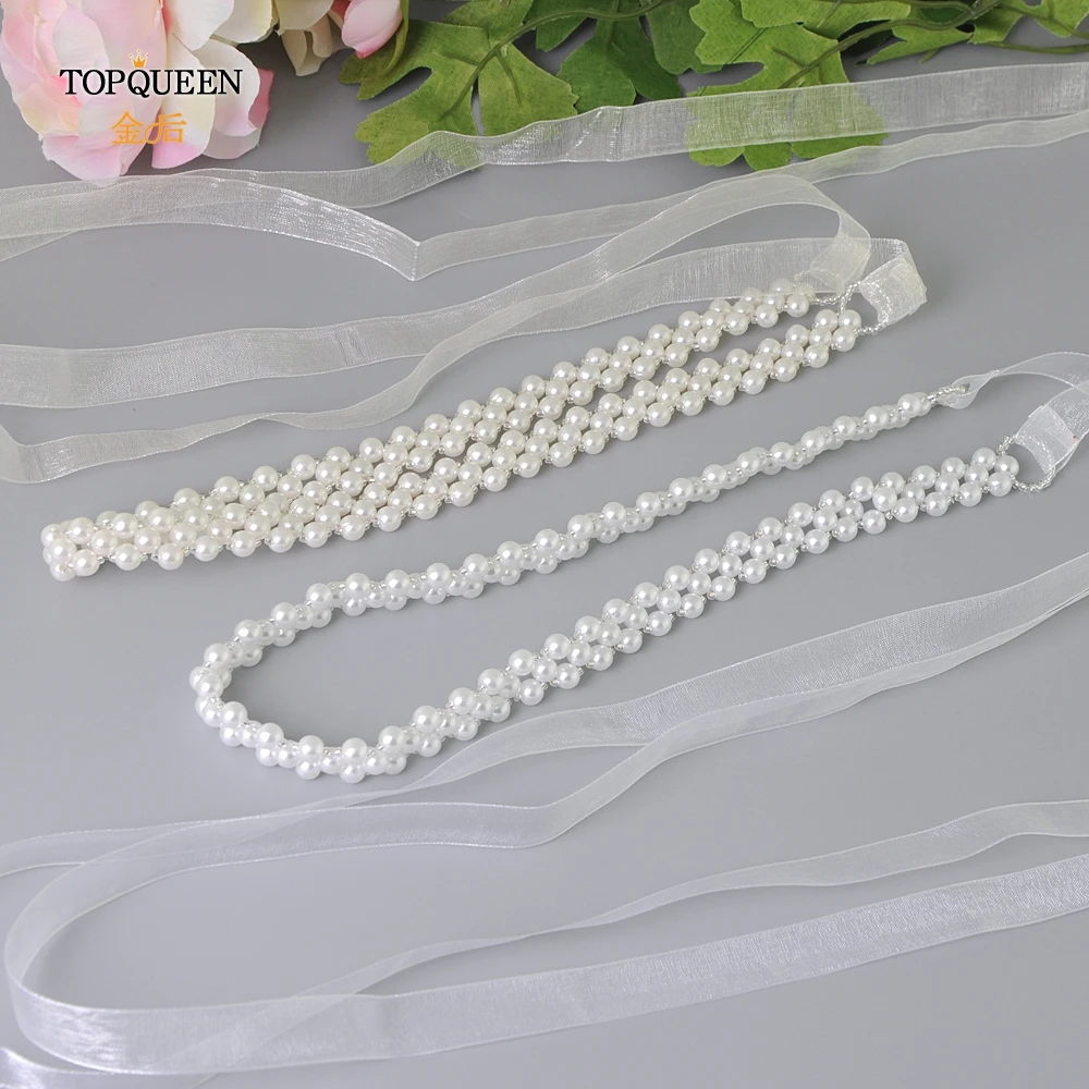 Top Trends: TOPQUEEN S34 Beaded Sash With Pearl For Wedding Dress Bridal Party Gown Women'S Accessories Organza Ribbon Jewel Waist Belt Shoppable Styles