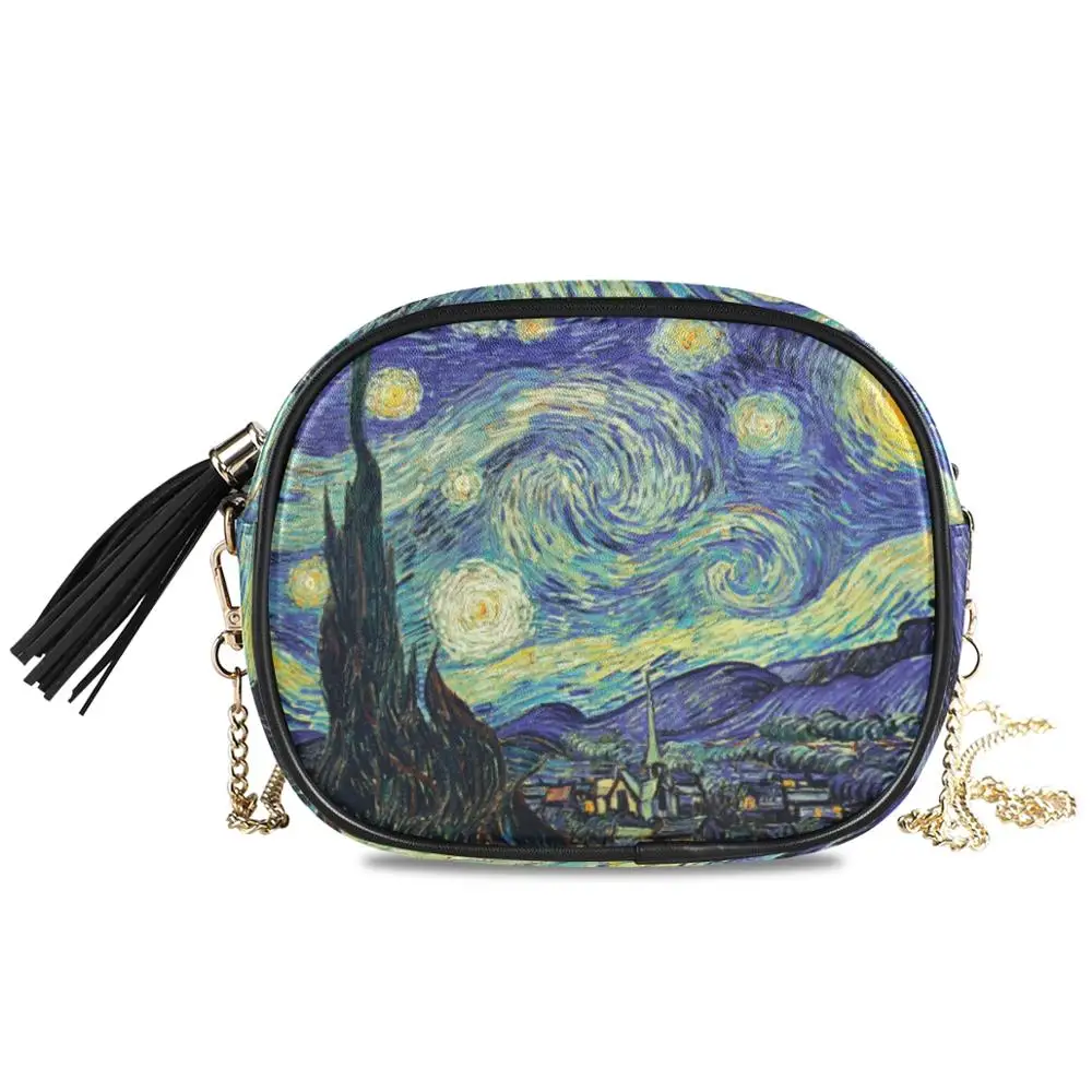 Top Trends: HOT Small Shoulder Bag For Women Messenger Bags Ladies Retro Leather Van Gogh Oil Painting Handbag Purse Female Crossbody Bag Shoppable Styles