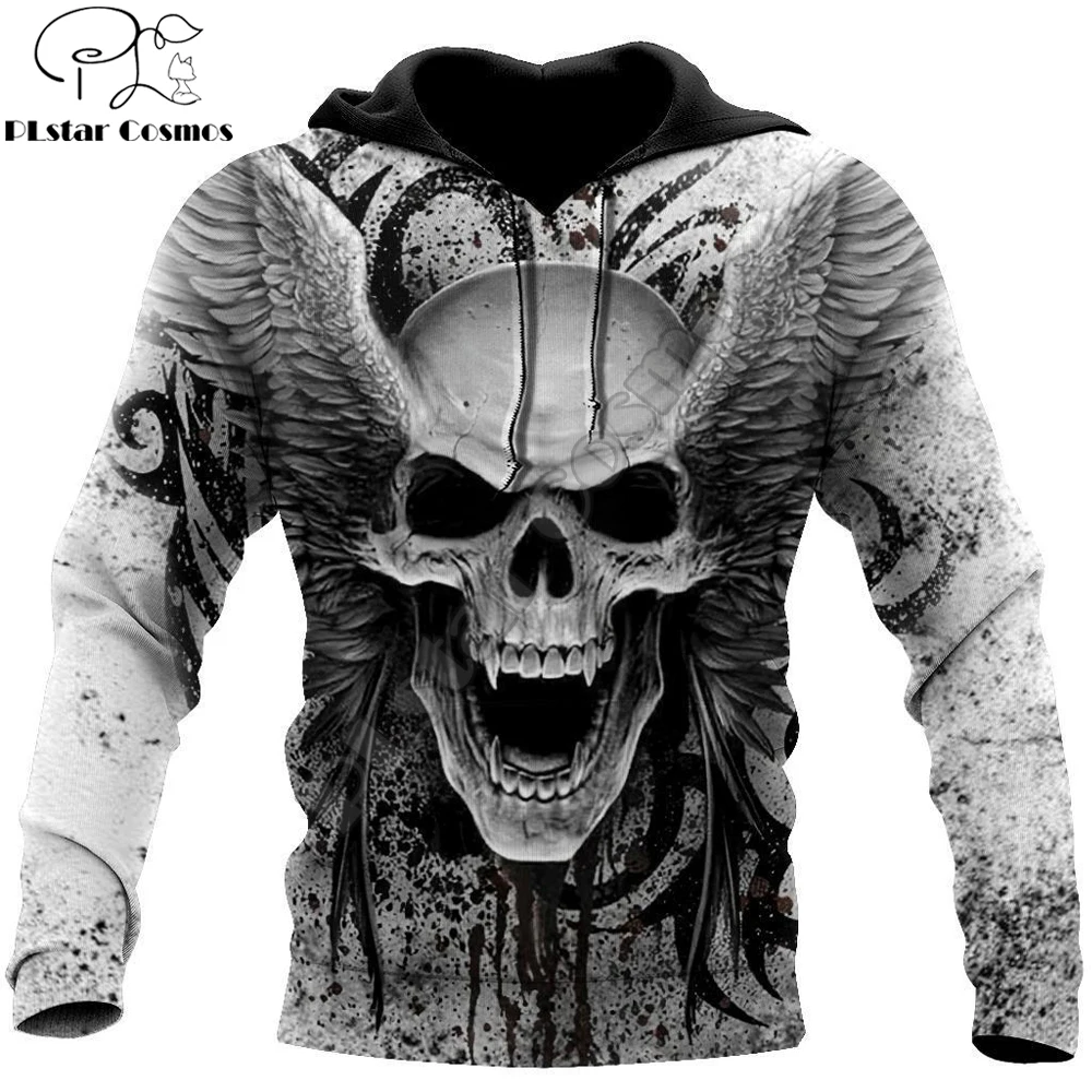 Top Trends: Crazy Skull With Angel Wings 3D All Over Printed Unisex Deluxe Hoodie Men Sweatshirt Zip Pullover Casual Jacket Tracksuit DW0280 Shoppable Styles