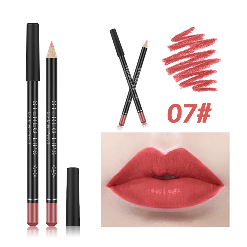 Top Trends: 12 Color Sexy Matte Lipstick Pencil Waterproof Lasting Lip Liner Pen Non-stick Cup Lip Liner Contour Pencil Set Beauty Cosmetic Shoppable Styles