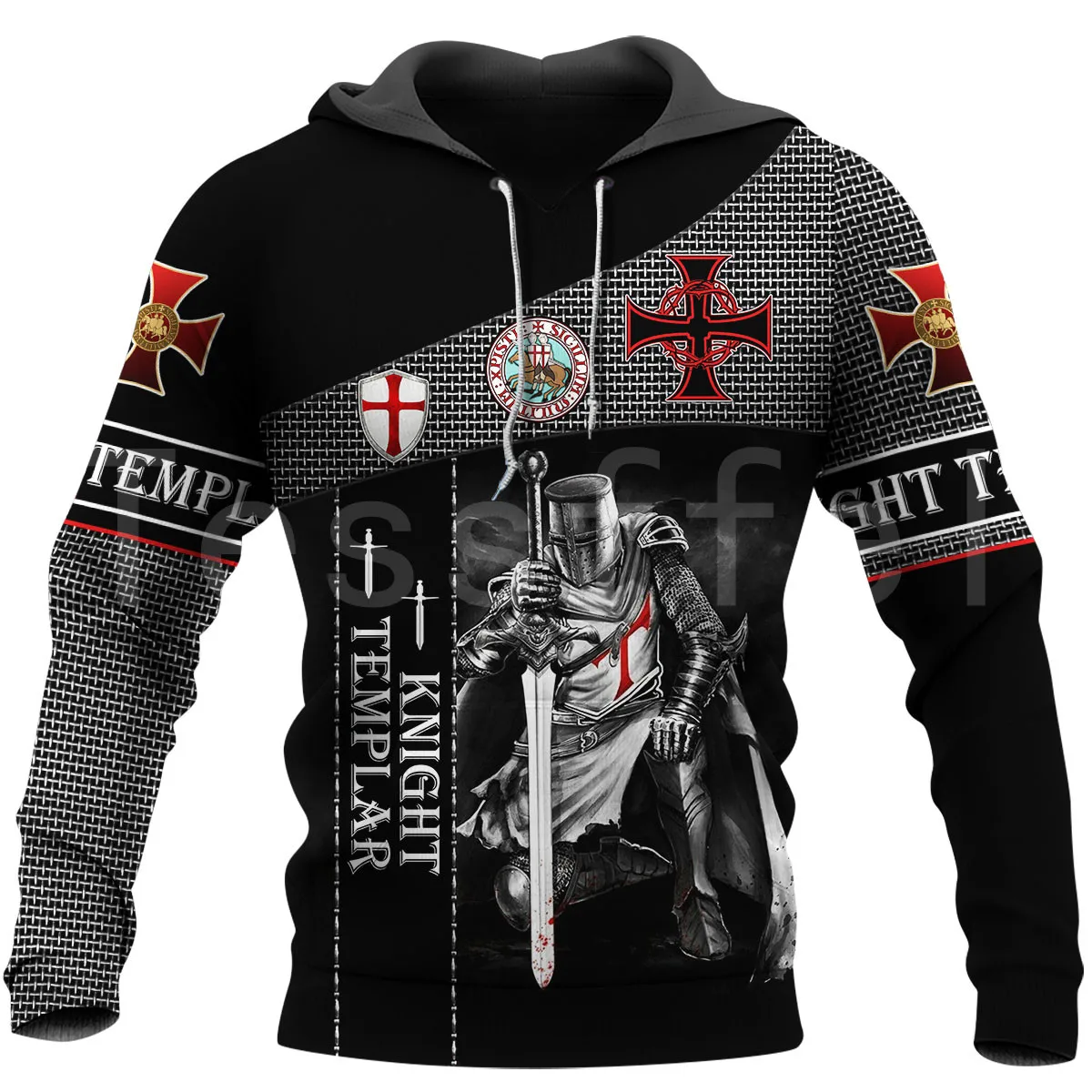 Top Trends: Tessffel Newest Knight Templar Armor Jesus God Guard Cavalier Pullover Streetwear NewFashion 3DPrint Men / Women Funny Hoodies D-9 Shoppable Styles