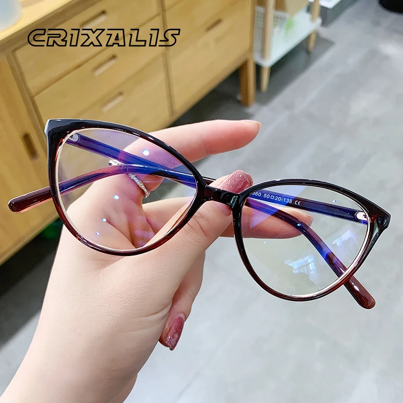 Top Trends: CRIXALIS Women's Blue Light Glasses 2021 Flexible Optical Prescription Eyewear Frame Female Computer Eyeglasses Ladies UV400 Shoppable Styles