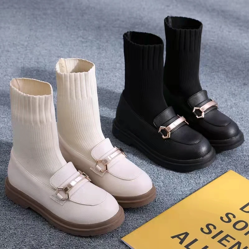 Top Trends: 2023 Spring And Autumn Single Boots Princess Martin Boots Foreign Style Socks Boots Children Short Boots Single Shoes Girl Shoes Shoppable Styles