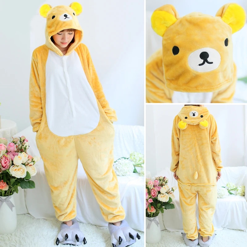 Top Trends: Kigurumi Adult Tiger Cat Onesies Pajamas Pig Bear Frog Animal Winter Fleece Women's Sleepwear Cartoon Jumpsuit Halloween Costume Shoppable Styles