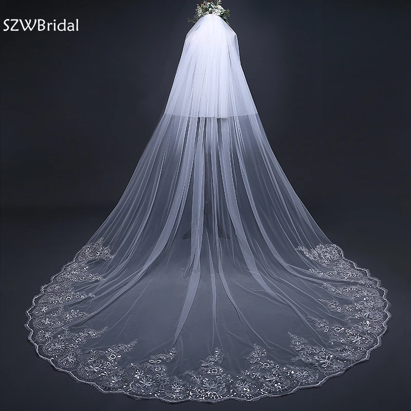 Top Trends: New Arrival White Ivory 2 Layers Wedding Veils Long Lace Edge Bridal Veil 2024 Wedding Accessories Bride Veu Wedding Veil Shoppable Styles