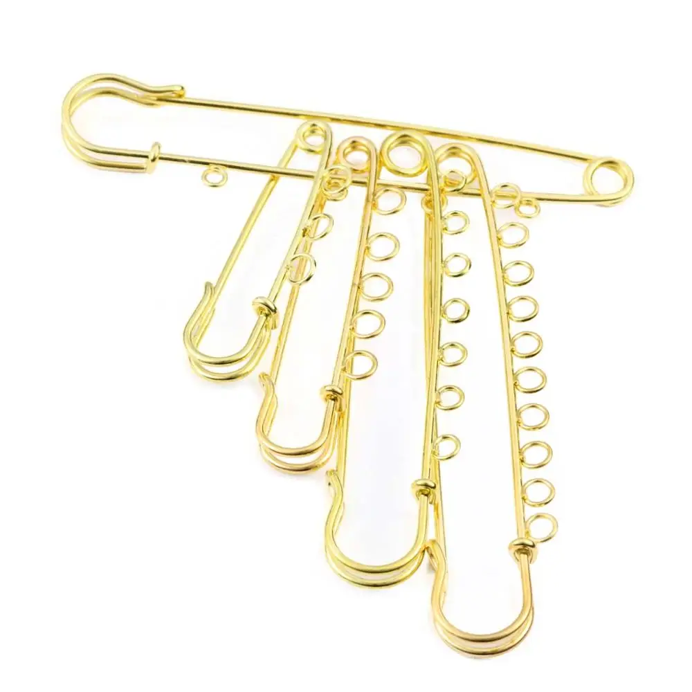 Top Trends: XINYAO 30 60 80 90mm Rhinestone Gold Color Safety Brooch Pins With Loops Fitting Brooch For Women Base Jewelry Making Supplies Shoppable Styles