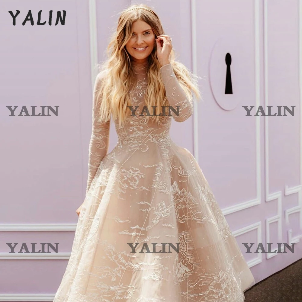 Top Trends: YALIN Elegant High Low Prom Dresses Long Sleeves Ankle Length Pleated Homecoming Applique Lace Vestidos De Fiesta Shoppable Styles - Image 3