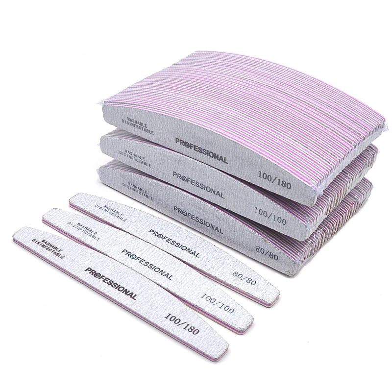 Top Trends: 5 / 10 Pcs / Lot Professional Nail Files For Manicure 80 100 180 Grey Boat Nail Polish File Emery Board Strong Sandpaper Nails File Shoppable Styles - Image 4